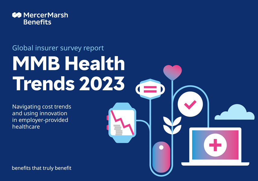Global insurer survey report MMB Health Trends 2023 report cover